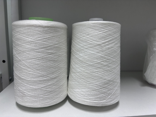 Vente directe d'usine Fil de couture en fils de polyester spons 402 blanc brut