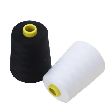 Fil de couture 40/2 5000yds usine en gros 100% polyester teinté en spons matière première pour la couture de vêtements