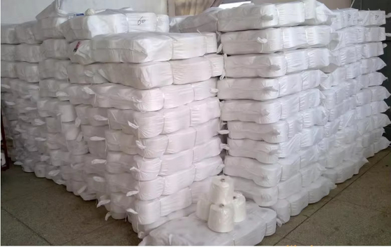 100 fils de polyester à l'état brut, à tricoter en blanc