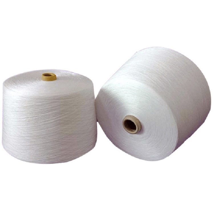 20/2 30/2 40/2 100% de polyester à noyau en fils de spatule, blanc brut, polyester à noyau complet