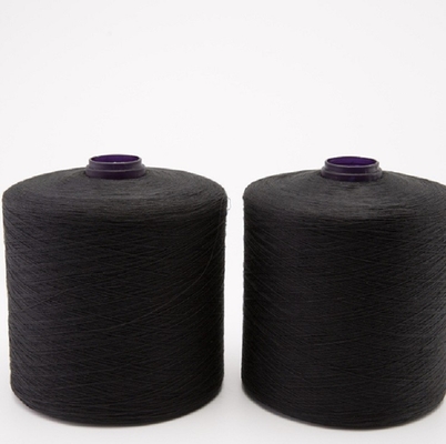 Le noir a tourné la résistance à l'abrasion de haute résistance teinte de fils de polyesters pour des jeans